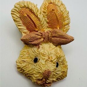 Vintage Bunny Rabbit Brooch Easter Figural Pin Textured